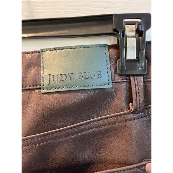 Judy Blue Black Faux Leather Denim Skinny Jeans straight size 15/32 Style JB8875 - Picture 1 of 9